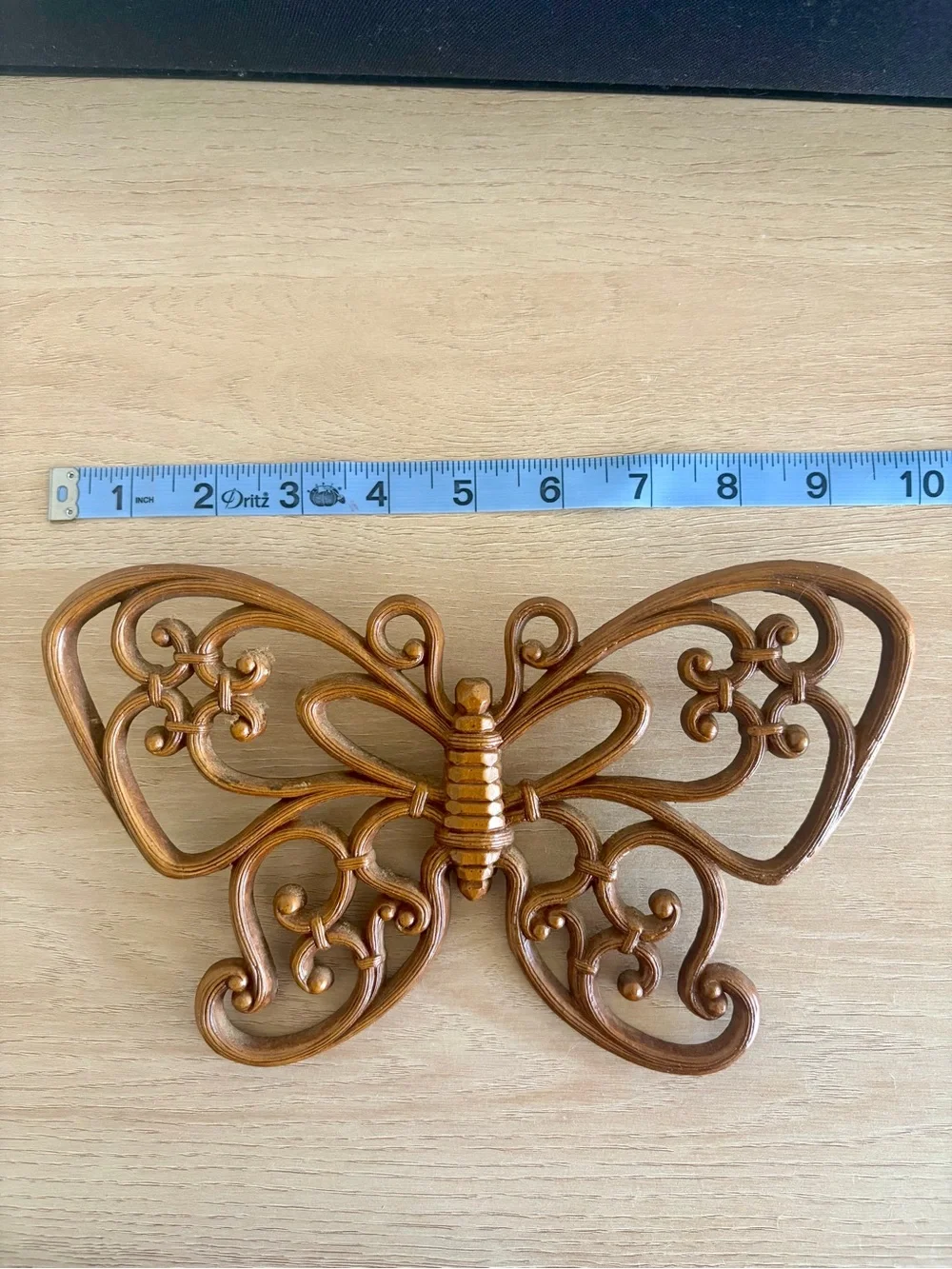 Vintage HOMCO Butterfly Wall Hangings Set of 2 | Faux Wicker 1970s | Retro Boho